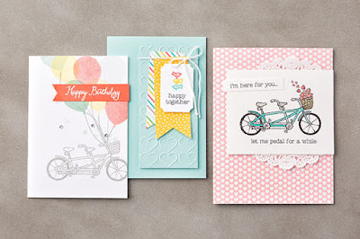 Stampin' Up! Sale-a-bration 2016 Pedal Pusher cards by #stampinup www.juliedavison.com