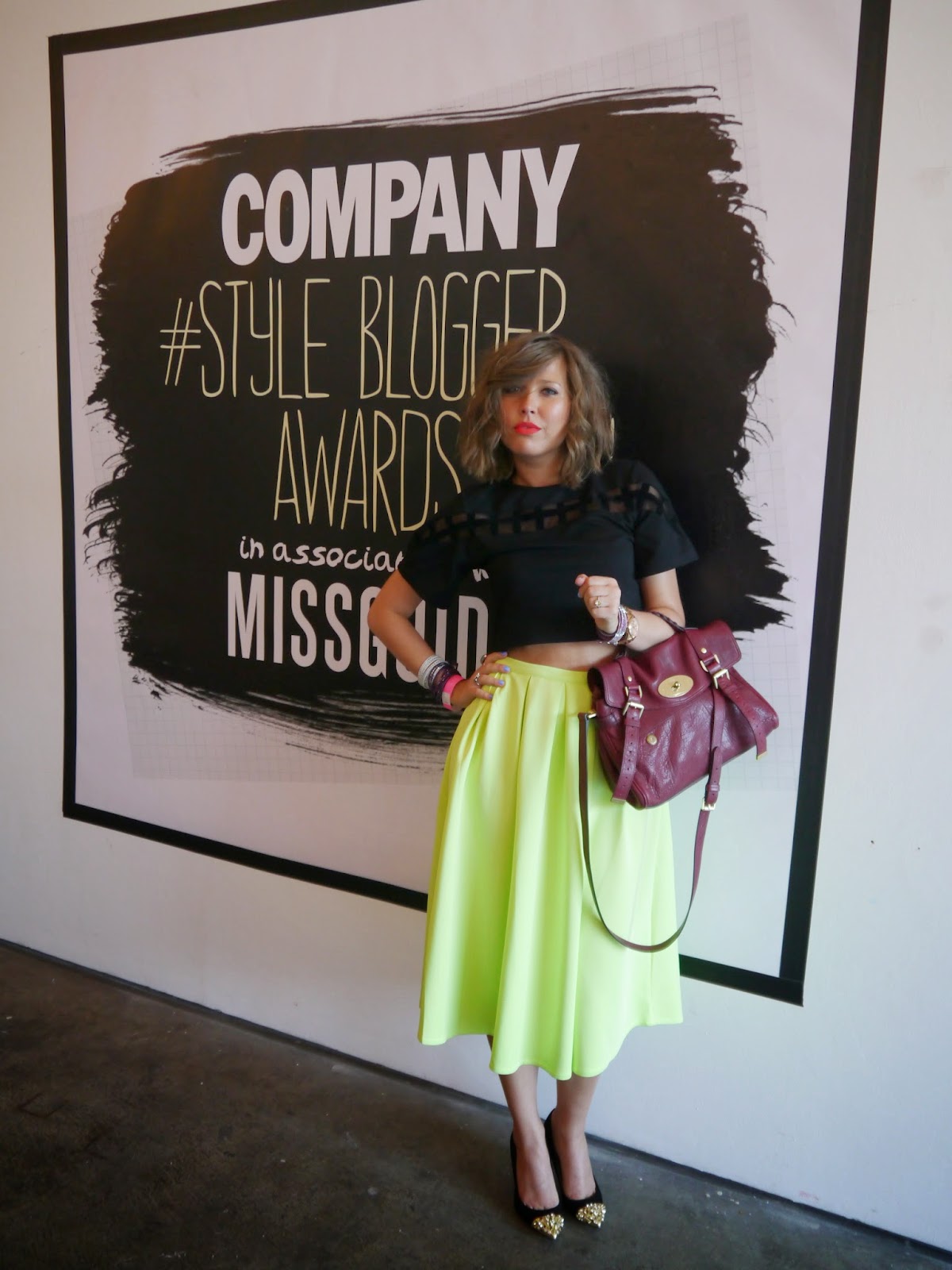 Neon Lime Skirt and Crop top by Missquided #Companybloggerawards2014