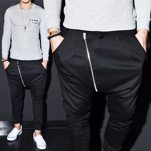 Super Low Crotch Zipper Baggy-Sweatpants 10 | Fast Fashion Mens Clothes ...