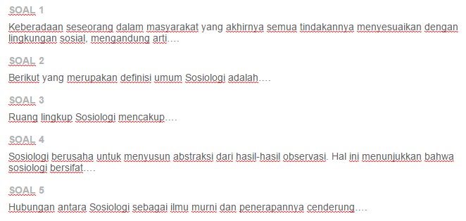 Contoh Soal Karakteristik Dan Hakikat Sosiologi<script async src=