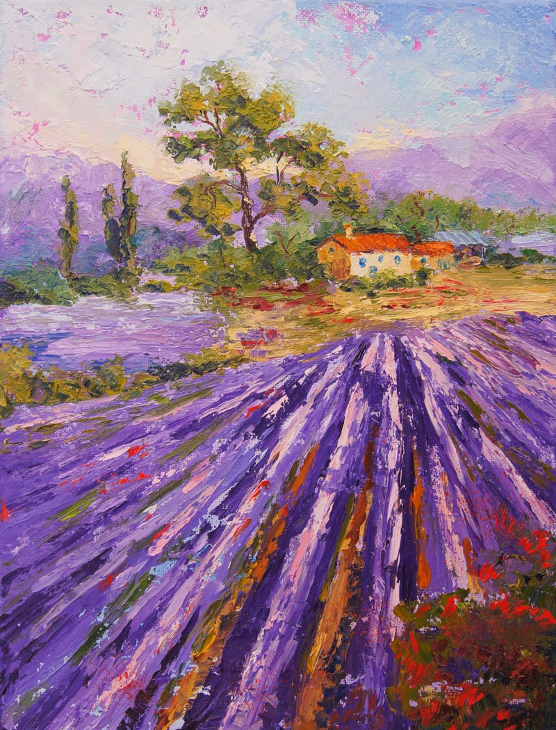 Palette Knife Painters, International Provence lavender oil painting