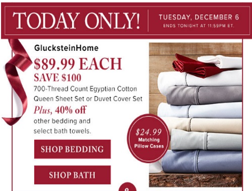 Hudson's Bay GlucksteinHome Egyptian Sheets $100 Off + 40% Off Bedding Hudson's Bay GlucksteinHome Egyptian Sheets $100 Off + 40% Off Bedding