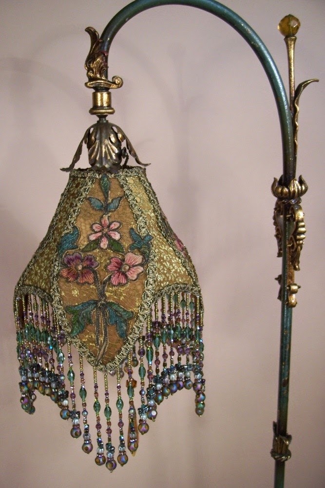 vintage lamp embroidery