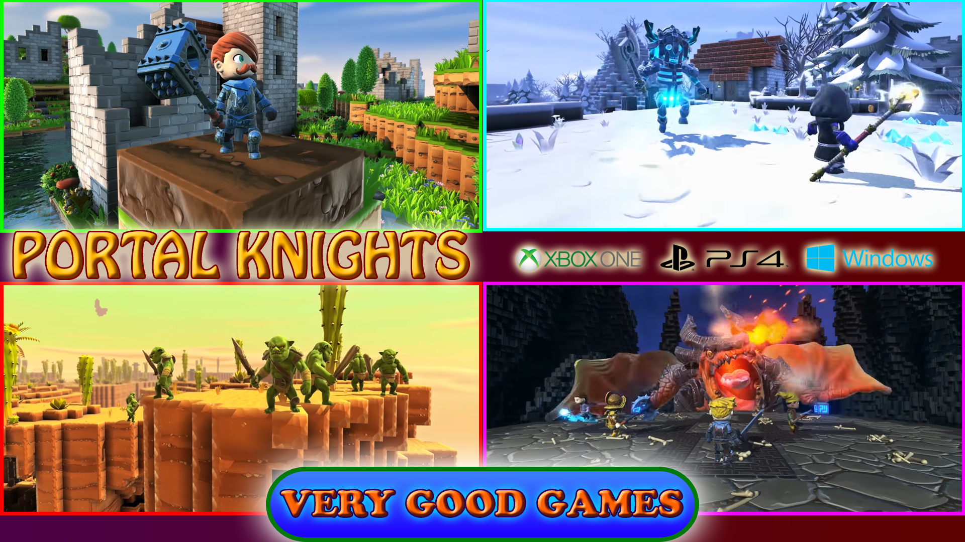 Portal Knights - an adventure game with the Minecraft style for PlayStation 4 and Xbox One game consoles, for Windows laptops and desktops
