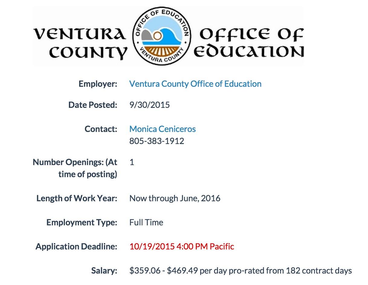 Education jobs in ventura county ca