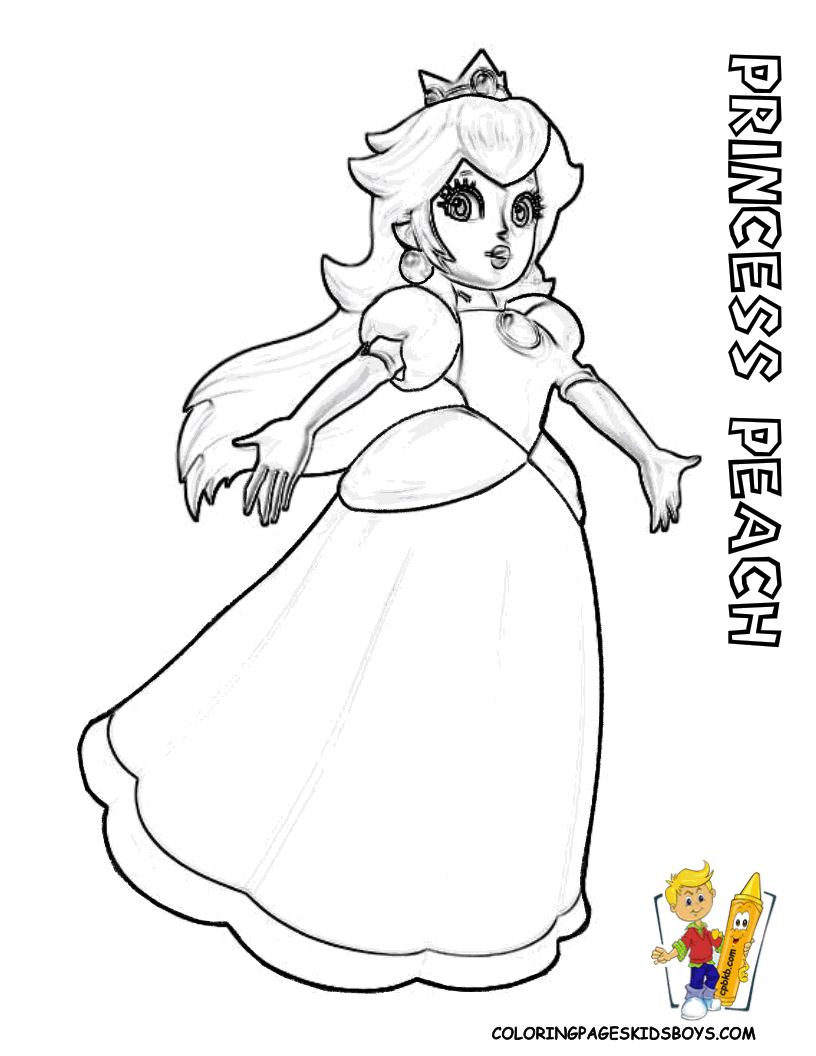 desenhos da princesa do mario para colorir