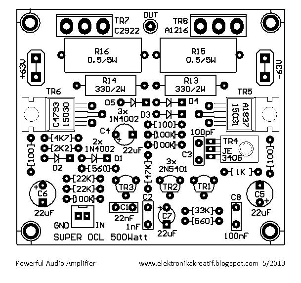 Power Amplifier OCL 500Watt RMS Electronic Circuit 