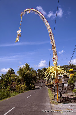 A Penjor during the Galungan festival, Bali