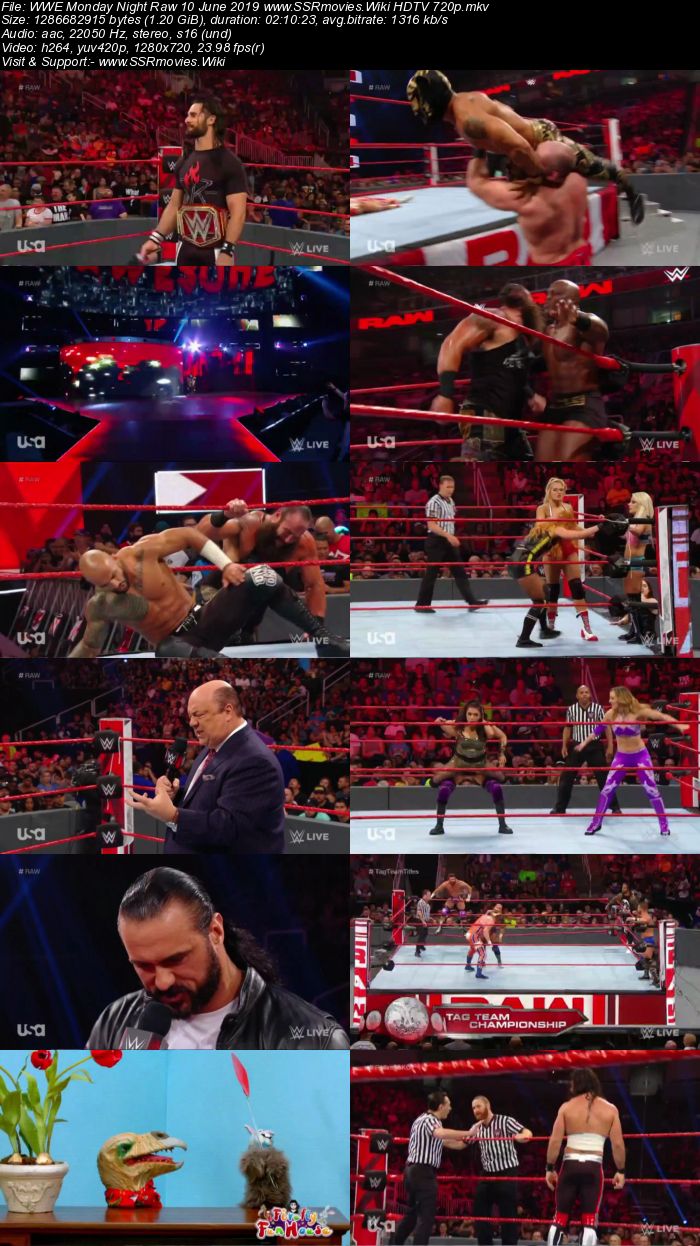 WWE Monday Night Raw 10 June 2019 Full Show Download 720p 480p HDTV HDRip WEBRip