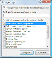 Proteger hoja en  Excel