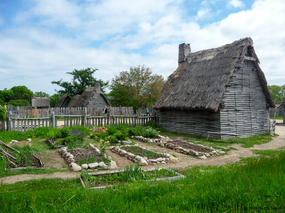Compare & contrast Native American and Pilgrim cultures with these photos from Plimoth Plantation and the Wampanoag Homesite in Massachusetts. | The ESL Nexus