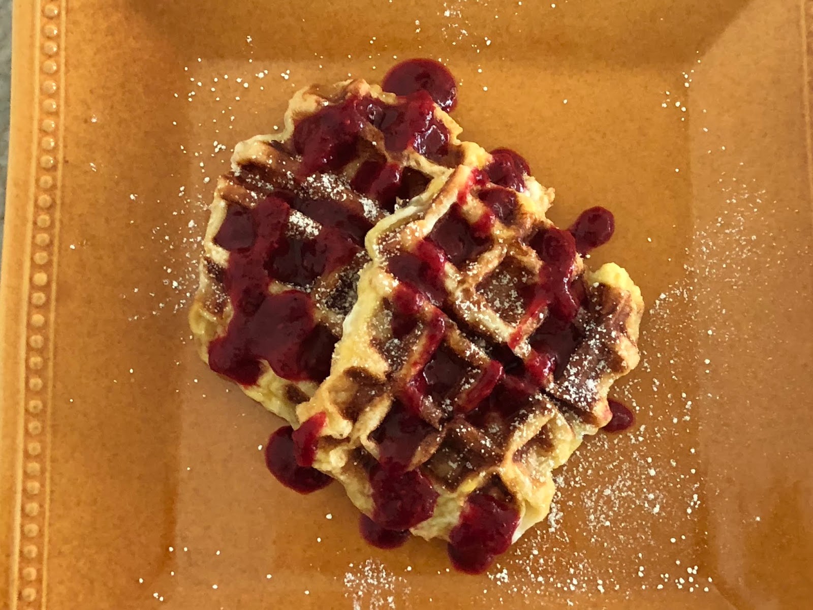 The Baker's Mann French Toast Waffles with a Mixed Berry Sauce