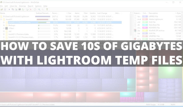 How to save 10s of gigabytes with lightroom temp files