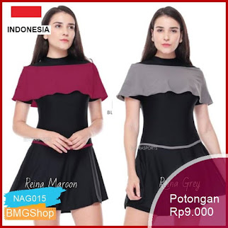NAG015 Baru Baju Renang Wanita Semicover Reina Murah Bmgshop