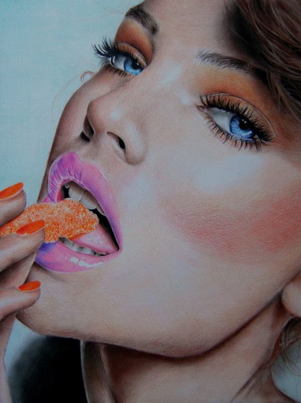 Miss Candy Color Pencil Drawing By Valentina Zou