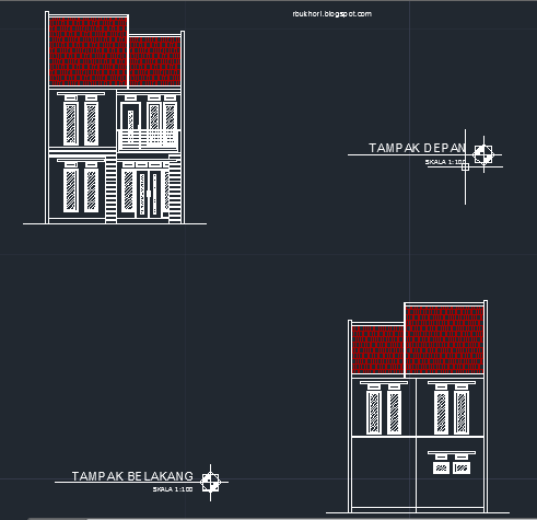 Contoh rumah tampak samping, depan belakang , dan file ...