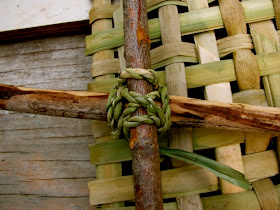 frame held by cattail cordage