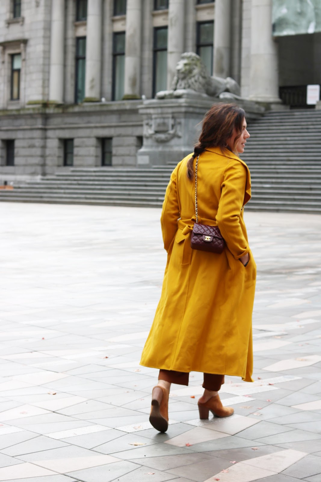 Mackage mai wool coat gold vancouver fashion blogger fall winter outfit rust