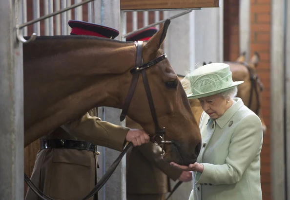 Queen Elizabeth visit to The King's Troop Royal Horse Artillery unit at Woolwich Barracks in Woolwich