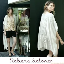 Princess Mary Style Rabens Saloner Kimono and Gianvito Rossi Pumps and Queen Earring