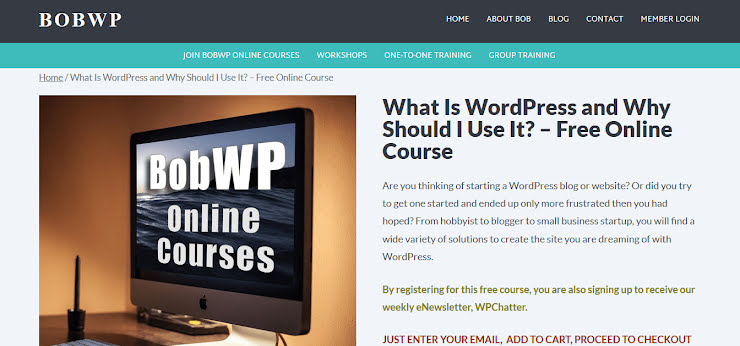 BobWP free WordPress Course