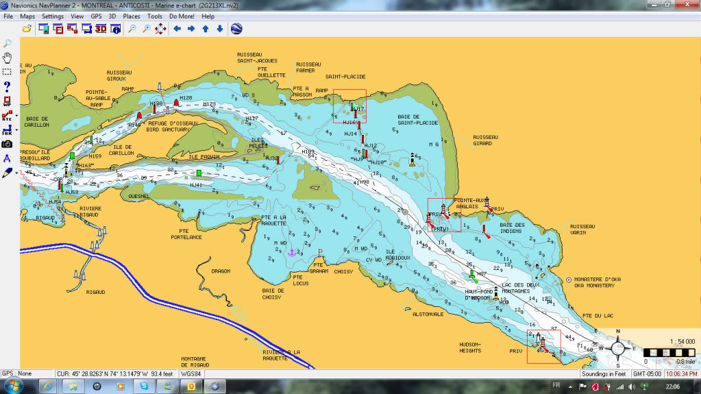 Pêche sur le Lac des DeuxMontagnes Carte du Lac