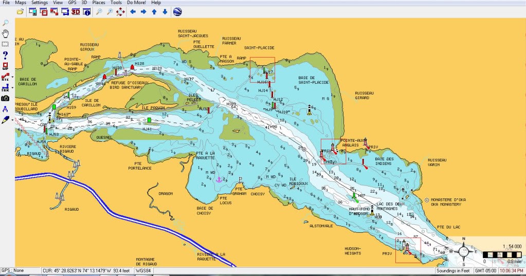 Pêche sur le Lac des DeuxMontagnes Carte du Lac