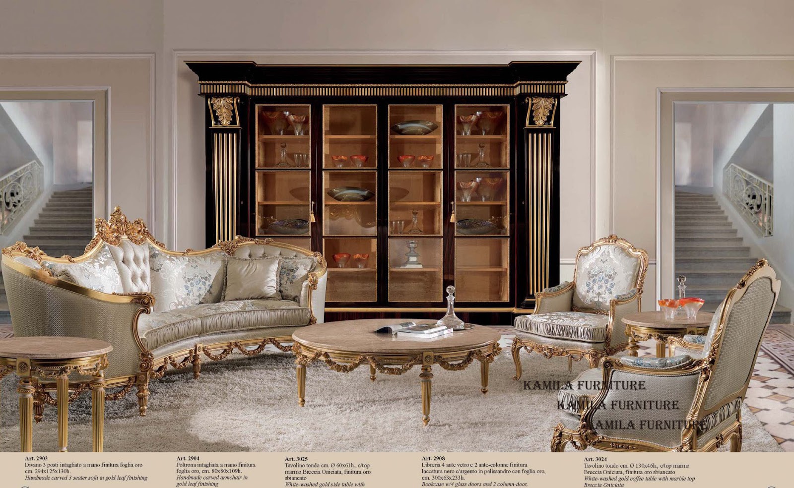 Kamila Furniture LUXURY CLASSIC ITALIAN FURNITURE LIVING ROOM