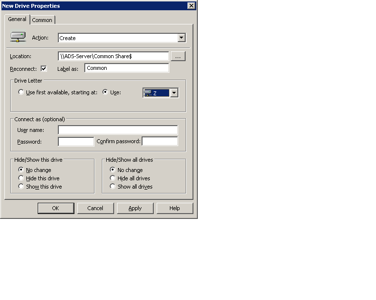 Jeriesh World: Map Drive Using GPO in windows 2008 R2