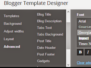 Blogger Template Designer Screenshot
