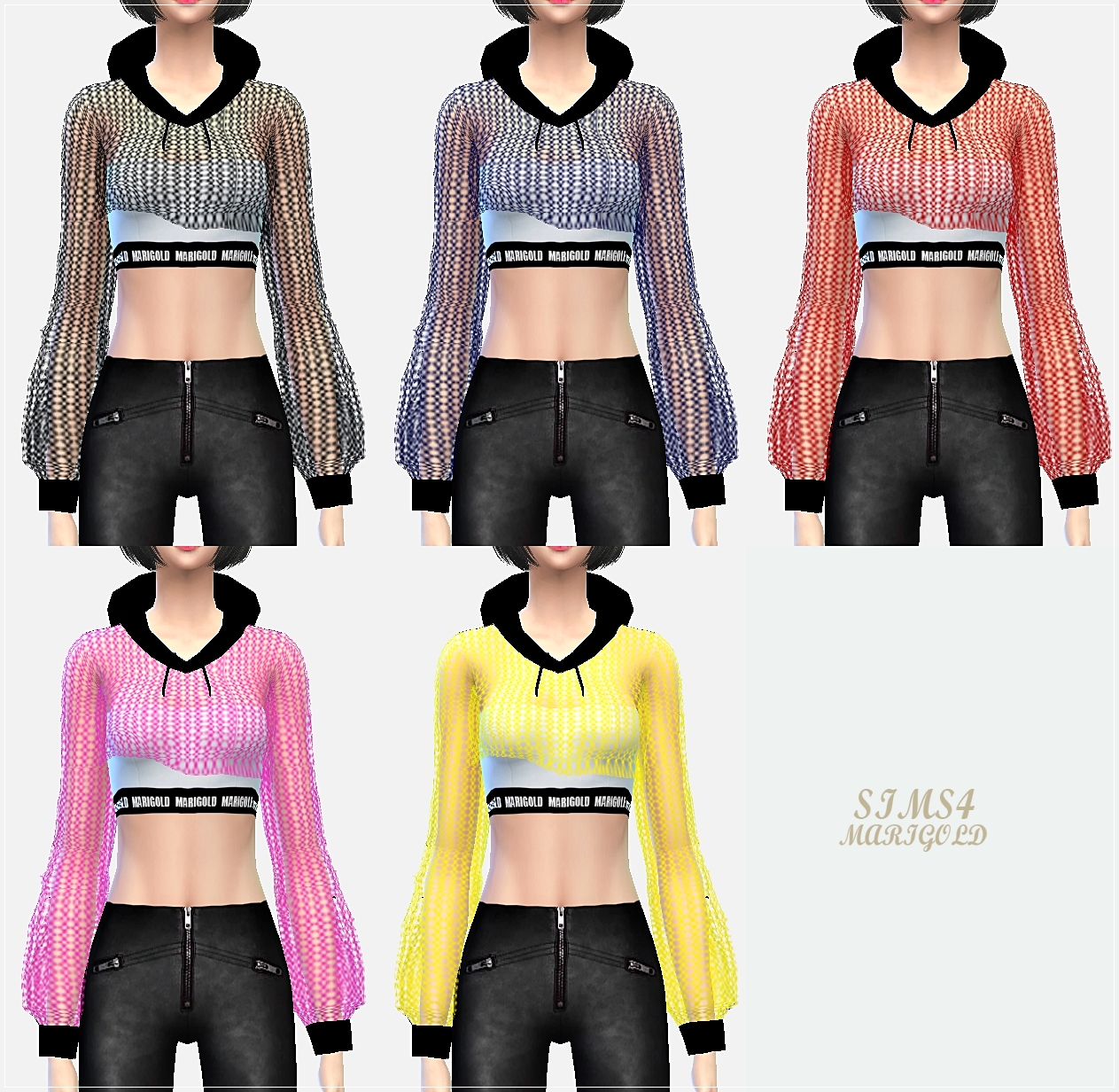 My Sims 4 Blog Mesh Cropped Hoodie For Females By Sims 4 Marigold