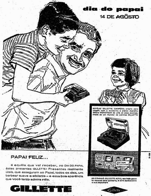 Propaganda da Gillette para o Dia dos Pais em 1960.