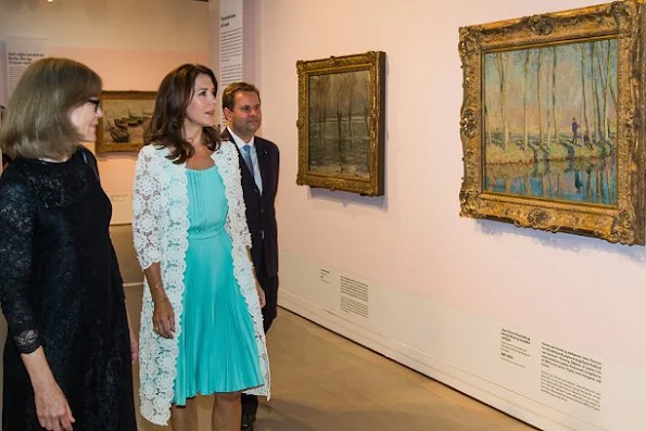 Princess Mary visits Monet's exhibition at Ordrupgaard Museum. Monet: Beyond Impressionism. Princess Mary wore PRADA Short Dress, and shoes
