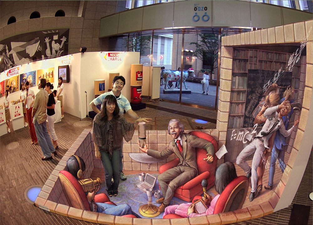 06-Einstein-is-Impressed-Kurt-Wenner-3D-Street-Pavement-Art-Painting-www-designstack-co