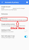 how to delete google search history in android phone