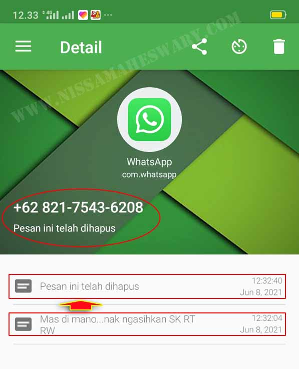Cara Membaca Melihat Pesan WA Yang Sudah Dihapus Oleh Pengirim