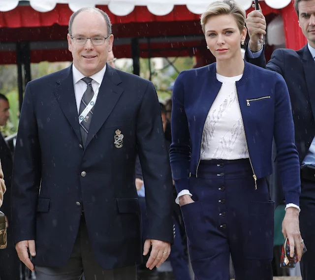 Prince Albert and Princess Charlene attended the awards ceremony of the Monte Carlo Rolex Masters