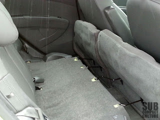 Chevrolet Spark rear seat folds forward and down