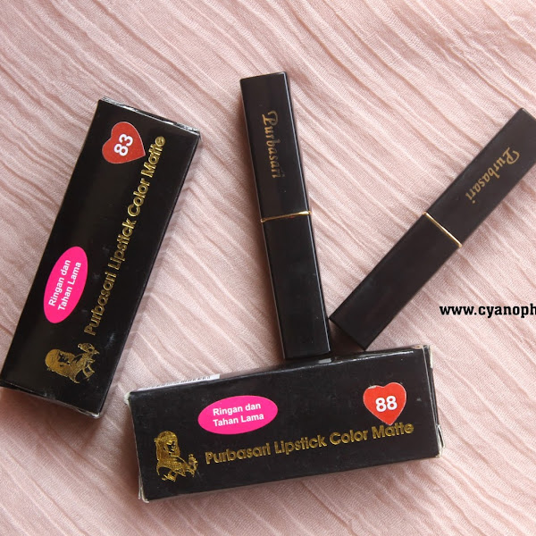 Review Purbasari Lipstick Color Matte Amethyst 88 dan Pirus 83