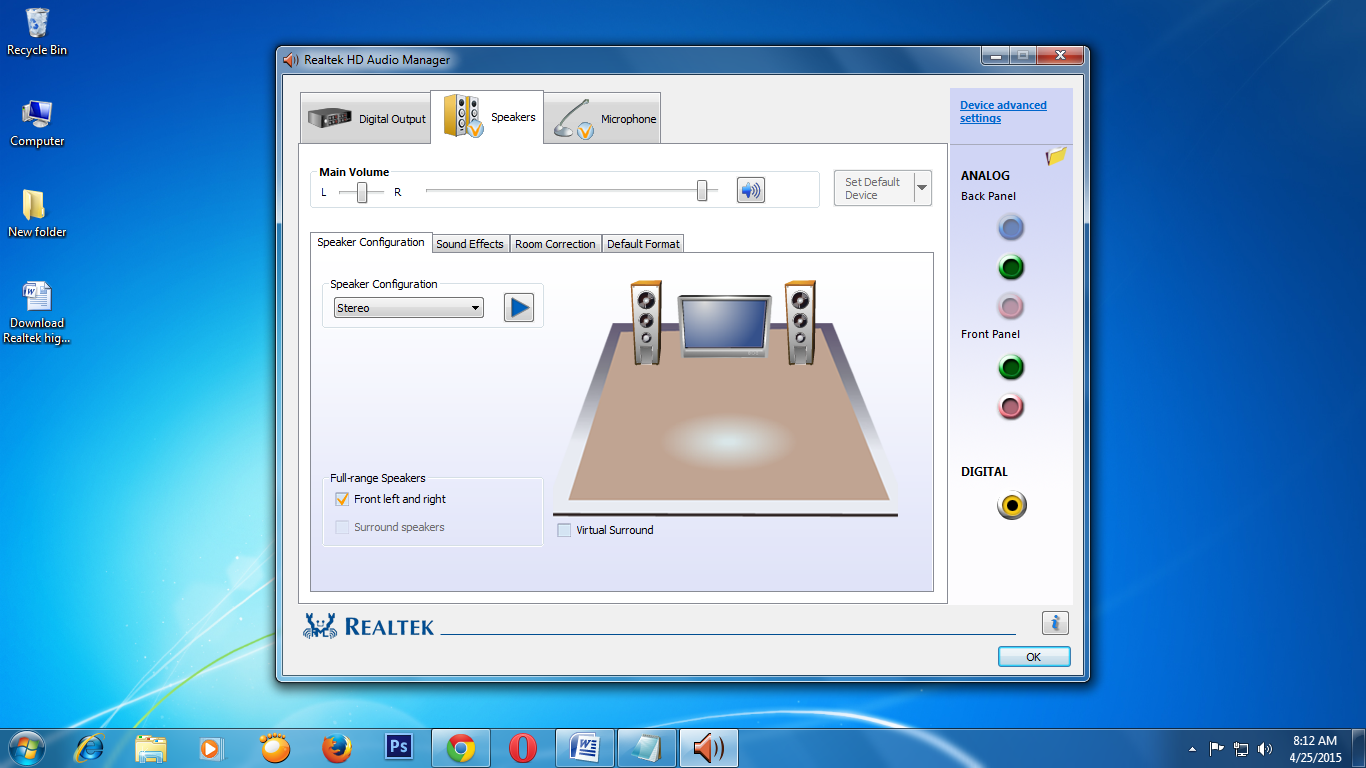 realtek hd audio manager windows 10 32 bit