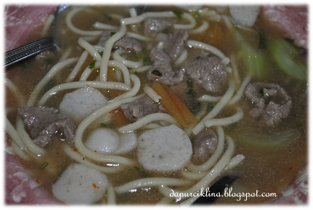 Dapur Cik Lina: Resepi: Mee Sup Daging Dapur Cik Lina: Resepi: Mee Sup Daging
