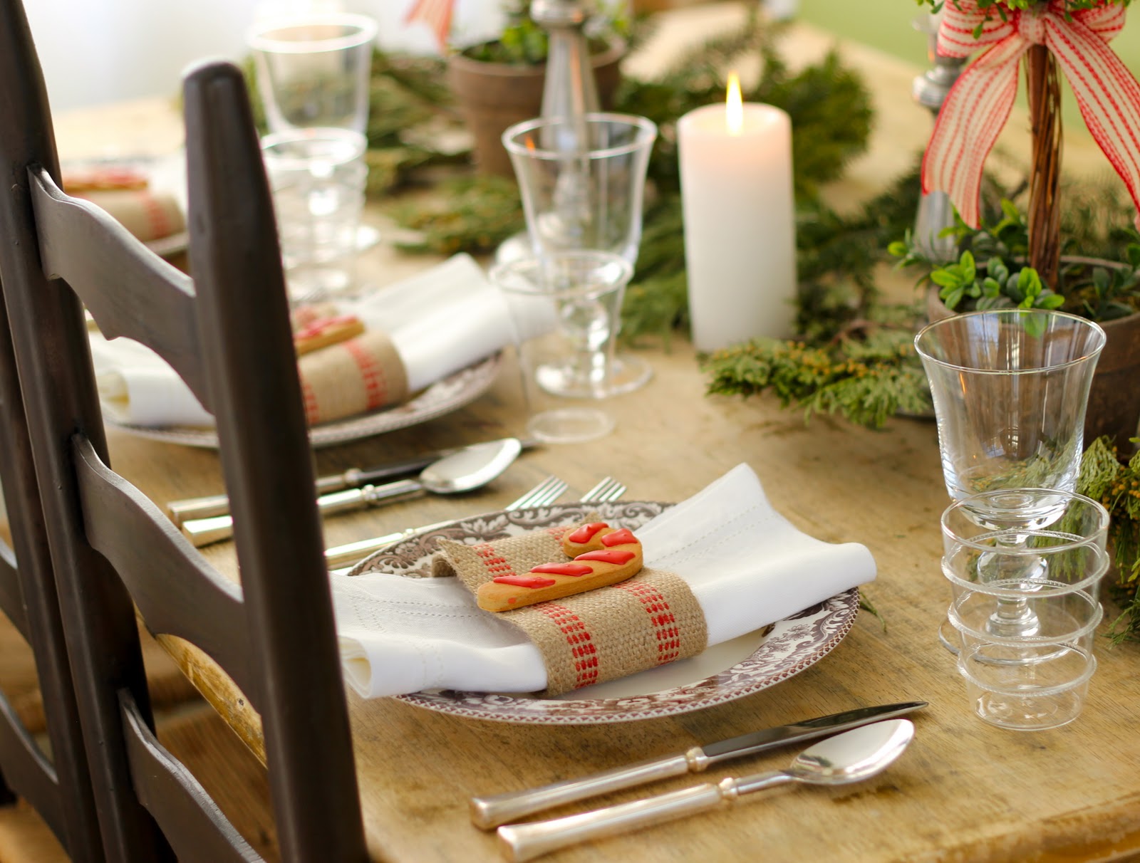 Эко стиль на новый год сервировка