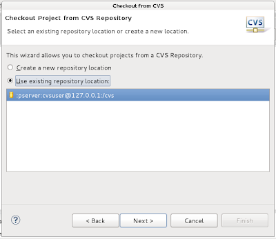 choose Use existing repository location