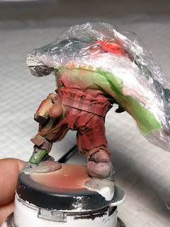 Keep the layer thin or it will make smoothing with the base color impossible Red layer applied back view