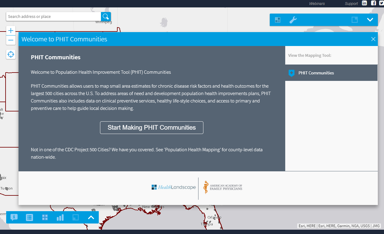 phit communities allows users to map small area estimates for chronic disease risk factors and health outcomes for the largest 500 cities across the u s to phit communities allows users to map small area estimates for chronic disease risk factors and health outcomes for the largest 500 cities across the u s to