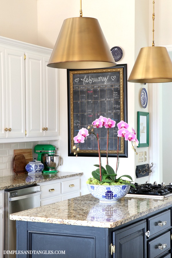 BRASS PENDANT LIGHTS IN THE KITCHEN Dimples and Tangles