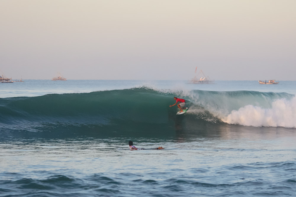 out for vacations: Surfing in Cimaja, West Java