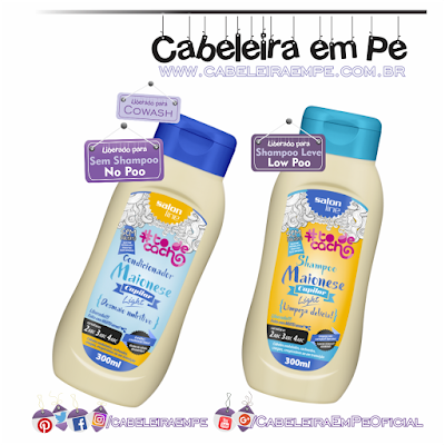 Linha de Cuidados diários Maionese Capilar Light - Salon Line (Shampoo liberado para Low Poo e Condicionaodr Liberado para No Poo e Cowash)