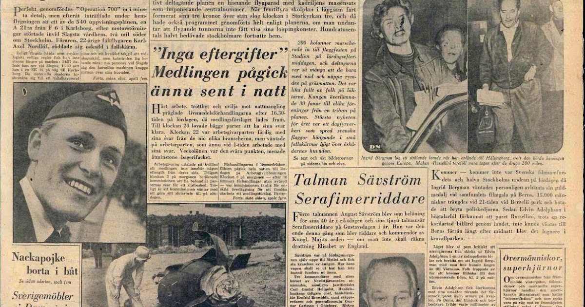 Stockholm firade 700 \u00e5r 6 juni 1953