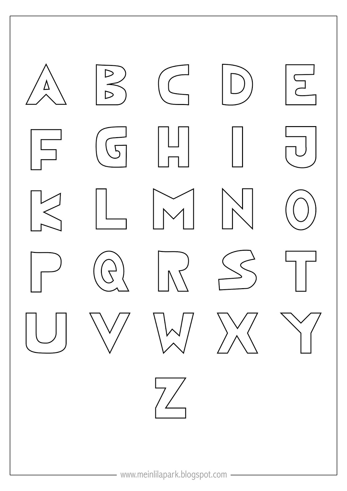 Letters Alphabets Coloring Printable Page